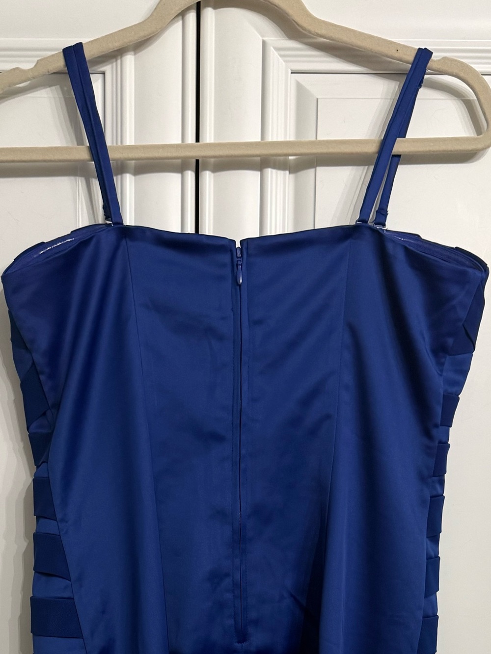 Orsay Royal Blue Strappy Bandage Midi Cocktail Dress Crisscross Panels Size 8-10 - Picture 9 of 13